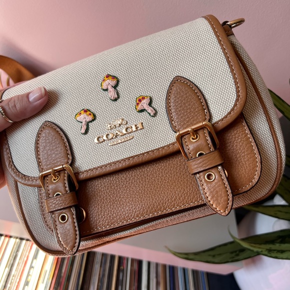 CUSTOM Coach Lucy Crossbody Bag Authentic Mushroom Patch Collector Must Have!๐ - Picture 9 of 12